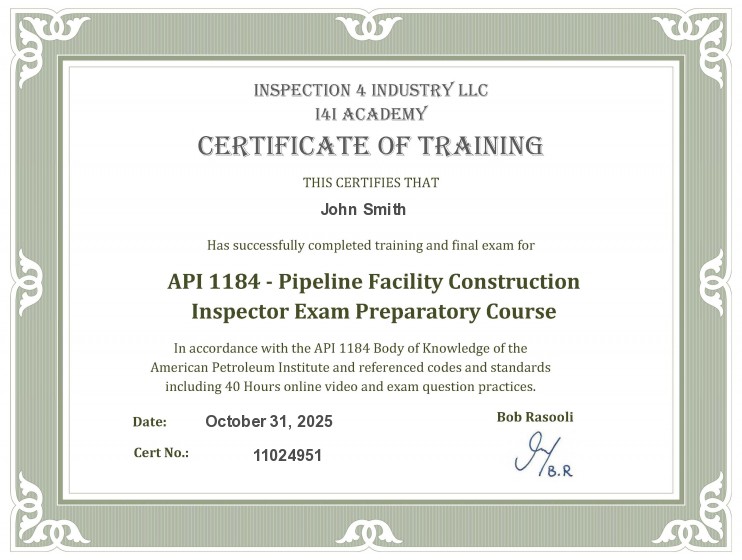 API 1184 Training Course