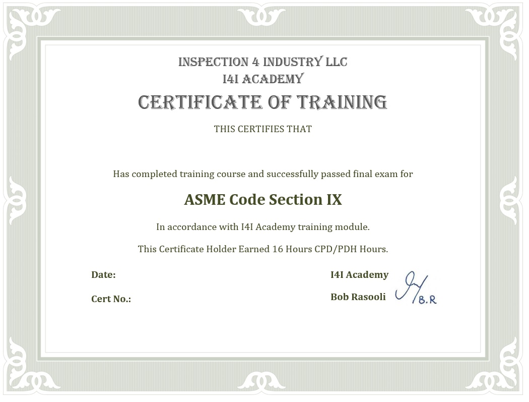 ASME IX Training